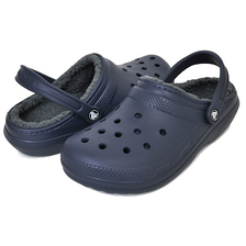 crocs CLASSIC LINED CLOG NAVY/CHARCOAL 203591-459画像