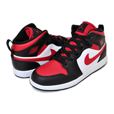 NIKE JORDAN 1 MID(PS) black/fire red-white 640734-079画像