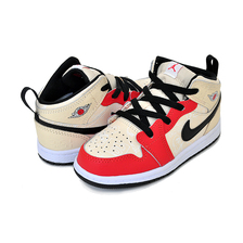 NIKE JORDAN 1 MID SS (TD) DUNK CONTEST muslin/chile red-black-white DV7011-100画像