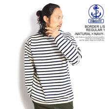 FIDELITY BORDER L/S REGULAR 1 -NATURAL&times;NAVY- 1775000画像