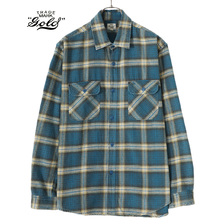 GOLD SOFT TWILL CHECK WORK SHIRT DAMAGED MODEL 23A-GL28983画像