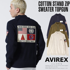 AVIREX COTTON STAND ZIP SWEATER TOPGUN画像