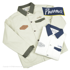 Pherrow's ワークジャケット ヘリンボーン ツナギ カバーオール バイカラー 両面刺繍 23S-PMEJ1-C画像