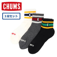 CHUMS 3P Border Crew Socks CH06-1106画像