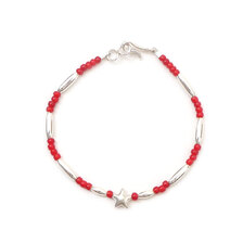 THE BINGO BROTHERS Star Silver Bracelet RED画像