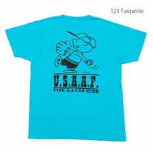 Buzz Rickson's&times; PEANUTS S/S T-SHIRT - USAAF A-3 CAP CLUB - BR79137画像