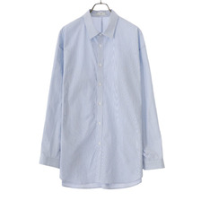 ATON SHRINK STRIPE OVERSIZED SHIRT BLAGSM1201画像