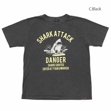 STUDIO D'ARTISAN PIGMENT FINISH US COTTON T-SHIRT - SHARK ATTACK - 8101B画像
