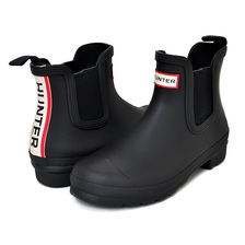 HUNTER WOMENS ORIGINAL CHELSEA LOGO BACKSTRAP BLACK WFS2354RMA-BLK画像
