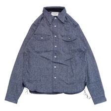 SAMURAI JEANS 藍杢生地ワークシャツ SSS23-AM画像