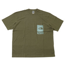 Supreme &times; THE NORTH FACE 23SS Printed Pocket Tee OLIVE画像