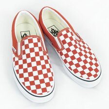 VANS CLASSIC SLIP-ON COLOR THEORY CHECKERBOARD BURNT OCHRE VN0A7Q5DGWP画像