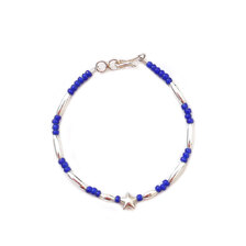 THE BINGO BROTHERS Star Silver Bracelet NAVY画像