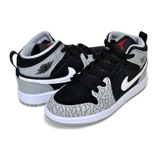 NIKE JORDAN 1 MID SE (PS) black/university red-white DM6215-016画像