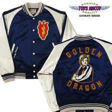 TOYS McCOY COTTON/RAYON SATEEN BASEBALL JACKET MARILYN MONROE "GOLDEN DRAGON" TMJ2303画像