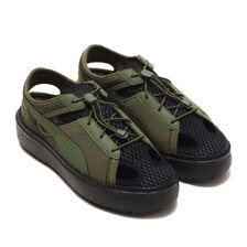 PUMA PLATFORM TRACE LITE MULE GREEN MOSS-PUMA BLACK 382872-09画像