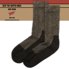 RED WING DEEP TOE-CAPPED WOOL SOCKS / BROWN 97640画像