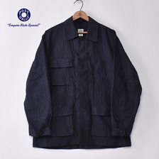 POST OVERALLS BDU-R crinkle linen/cotton navy 1123画像