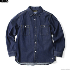 BLUCO DENIM WORK SHIRT NAVY 1122画像