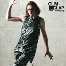 GLIMCLAP Patterned tank top-monochrome botanical pattern- 14-045-GLS-CD画像