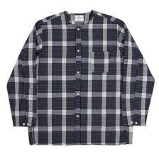 Workers Sleeping Open Front Shirt Navy Plaid画像