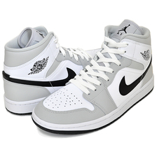 NIKE WMNS AIR JORDAN 1 MID grey fog/black-white BQ6472-015画像