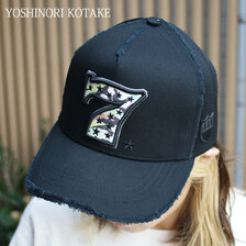 YOSHINORI KOTAKE DESIGN COLORFUL CAMO 7LOGO MESH CAP BLACK画像