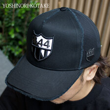 YOSHINORI KOTAKE DESIGN 2TONE 444LOGO MESH CAP BLACK画像