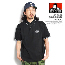 BEN DAVIS ICE SHOP POLO SHIRTS -BLACK- I-23580017画像