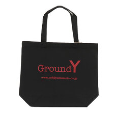 Ground Y Tote Cotton Canvas Logo Tote Bag BLACKxRED画像