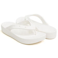 crocs CLASSIC PLATFORM FLIP WOMENS WHITE 207714-100画像