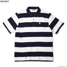 Carhartt WIP S/S DAMPIER PIQUE POLO (DAMPIER STRIPE ATOM BLUE/WHITE) 021489画像