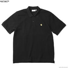 Carhartt WIP S/S CHASE PIQUE POLO (BLACK/GOLD) 023807画像
