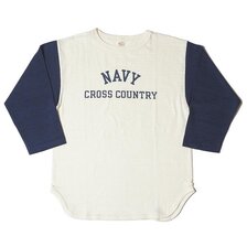 WAREHOUSE Lot 4800 7分袖ベースボールT NAVY CROSS COUNTRY画像