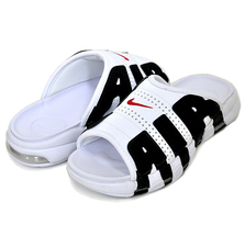 NIKE WMNS AIR MORE UPTEMPO SLIDE white/varsity red-black FJ0755-100画像