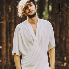 NO ID. BLACK カシュクールドレープドルマンハーフスリーブT 452006-470T画像