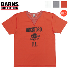 BARNS COZUN プリント クルーネック Tシャツ ROCKFORD. ILL BR-23214画像