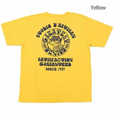 STUDIO D'ARTISAN USA COTTON PRINT T-SHIRT - GREATEST DENIM - 8116A画像