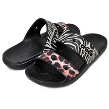 crocs CLASSIC CROCS ANIMAL REMIX SANDAL BLACK/MULTI 207847-0C4画像