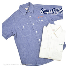 SUGAR CANE BLUE CHAMBRAY WORK SHIRT SC39126画像