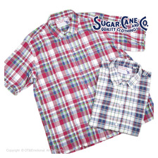 SUGAR CANE INDIA MADRAS CHECK BUTTON DOWN SHIRT SC39125画像