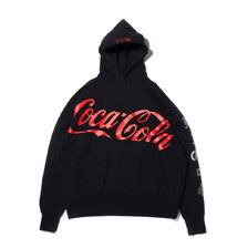 COCA-COLA SLANTING LOGO HOODIE BLACK画像