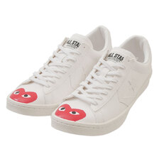 PLAY COMME des GARCONS &times; CONVERSE RED HEART PRO LEATHER OX PCDG WHITE画像