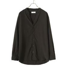 marka BAND COLLAR SKIPPER SHIRT - 2/90 SUPER120'S WOOL WASHER TROPICAL - M23B-01SH01C画像