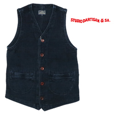 STUDIO D'ARTISAN インディゴ刺し子ベスト 4571画像