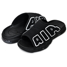 NIKE WMNS AIR MORE UPTEMPO SLIDE black/white-blk-clear FD5983-001画像