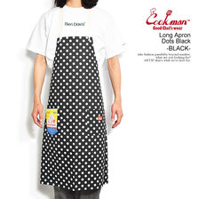 COOKMAN Long Apron Dots Black -BLACK- 233-32904画像