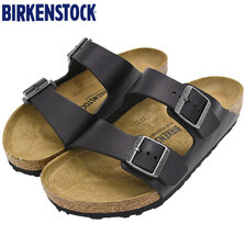 BIRKENSTOCK ARIZONA NATURAL LEATHER Vintage Wood Black 1023115画像