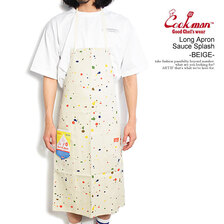 COOKMAN Long Apron Sauce Splash -BEIGE- 233-03991画像