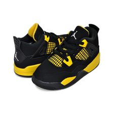 NIKE JORDAN 4 RETRO (TD) THUNDER black/white-tour yellow BQ7670-017画像